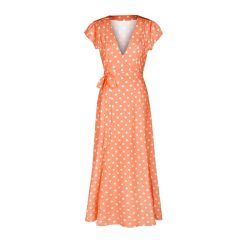 Robe à Pois#robe a pois rouge#Robe à Pois<br> Blanc Longue Rouge Femme - coccinelle-paradis