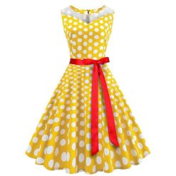 robe a pois jaune pois blanc