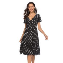 Robes à Pois Courtes##Robe à Pois Courte<br> Maxi Guipure Bureau - coccinelle-paradis