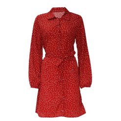 Robe Femme Chemise a pois rouge