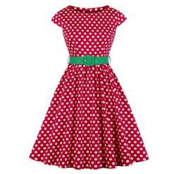 Robe à Pois##Robe à Pois<br> Plis Viscose Rose Sang Rock - coccinelle-paradis