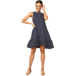 Robe À Pois Courte Rouge À Pois Blancs