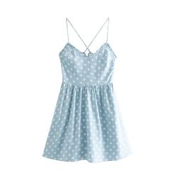 Robes à Pois Courtes##Robe à Pois Courte<br> Vintage Décontracté Polka - coccinelle-paradis