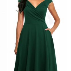 Robes à Pois Courtes#robe à pois bleu marine#Robe à Pois Courte<br> Bleu Marine / Vert / Noir - coccinelle-paradis