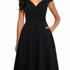 Robes à Pois Courtes#robe à pois bleu marine#Robe à Pois Courte<br> Bleu Marine / Vert / Noir - coccinelle-paradis