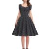 robe pin up noir a pois blanc