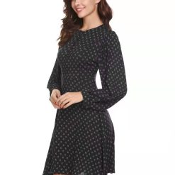 Robes à Pois Courtes##Robe à Pois Courte<br> Mannequin Manches Longue chemise - coccinelle-paradis