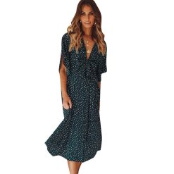 Robe à Pois#robe bleu à pois blanc#Robe à Pois<br> Bleu à Pois Blanc - coccinelle-paradis