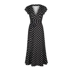 Robe à Pois#robe a pois rouge#Robe à Pois<br> Blanc Longue Rouge Femme - coccinelle-paradis