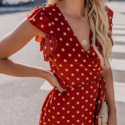 Robe à Pois##Robe à Pois<br> Volants Manches Glamour Swag Sandales - coccinelle-paradis