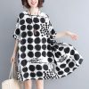 Robes à Pois Courtes##Robe à Pois Courte<br> Silhouettes Courtes Coton - coccinelle-paradis