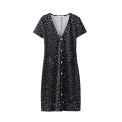 robe chemisier noir a pois