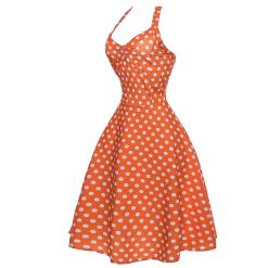 robe a pois à froufrou et à bretelles