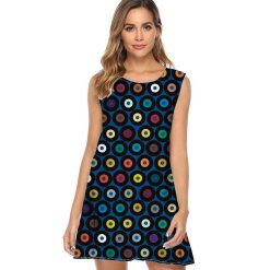 Robes à Pois Courtes#ruban rose à pois violet#Robe à Pois Courte<br> Ruban Rose Violet Fluide - coccinelle-paradis