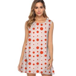 Robes à Pois Courtes#ruban rose à pois violet#Robe à Pois Courte<br> Ruban Rose Violet Fluide - coccinelle-paradis