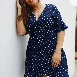 Robes à Pois Courtes##Robe à Pois Courte<br> Taille Grande Fluide - coccinelle-paradis