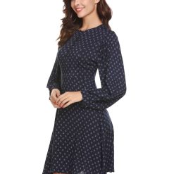 Robes à Pois Courtes##Robe à Pois Courte<br> Mannequin Manches Longue chemise - coccinelle-paradis