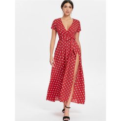 Robe à Pois##Robe à Pois<br> Manches Décolleté Habillé Cocktail - coccinelle-paradis