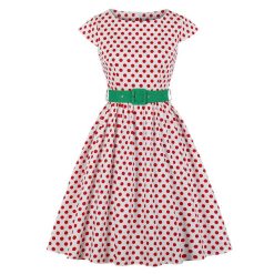 Robe à Pois##Robe à Pois<br> Plis Viscose Rose Sang Rock - coccinelle-paradis