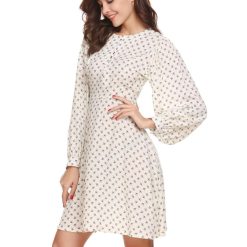 Robes à Pois Courtes##Robe à Pois Courte<br> Mannequin Manches Longue chemise - coccinelle-paradis