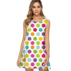 Robes à Pois Courtes#ruban rose à pois violet#Robe à Pois Courte<br> Ruban Rose Violet Fluide - coccinelle-paradis