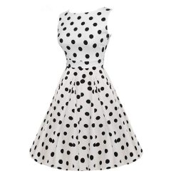 Robes à Pois Courtes##Robe à Pois Courte<br> genou Cotton - coccinelle-paradis