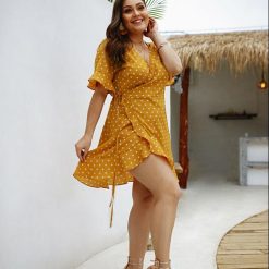 Robes à Pois Courtes##Robe à Pois Courte<br> Taille Grande Fluide - coccinelle-paradis