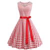 robe a pois blanc carreau rouge