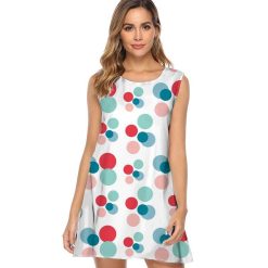 Robes à Pois Courtes#ruban rose à pois violet#Robe à Pois Courte<br> Ruban Rose Violet Fluide - coccinelle-paradis