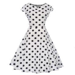 robe pin up noir a pois blanc