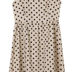 robe pin up beige à pois noire