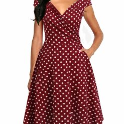 Robes à Pois Courtes#robe à pois bleu marine#Robe à Pois Courte<br> Bleu Marine / Vert / Noir - coccinelle-paradis