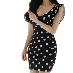 Robe Courte Moulante À Pois