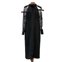 Robe Longue A Pois Noir Moulante