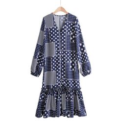 Robe Longue A Pois Noire A Gros