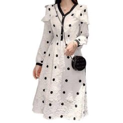 Robe Longue A Pois Soiree