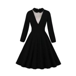 Robe Dentelle A Pois Noire Gothique