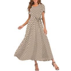 Robe D Ete A Pois Blanche Longue Plage