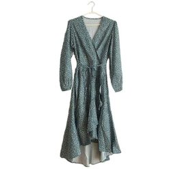 Robe Longue A Pois Champetre Vintage