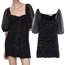 Robe De Soirée À Pois Brillante
