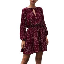 Robe Longue A Pois Jupe Taille Haute