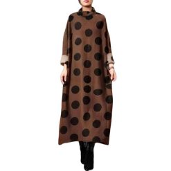 Robe Longue A Pois Col Roule
