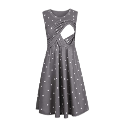 Robe De Grossesse À Pois Sequins Verte Longue