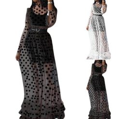 Robe D Ete A Pois Longue De Cocktail