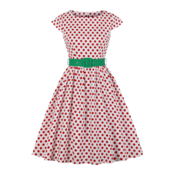 Robe Vieux Rose À Pois Année 50
