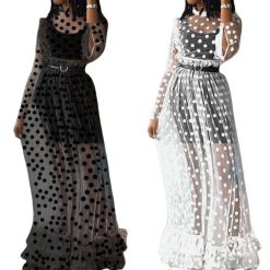 Robe Longue A Pois Mi Ete