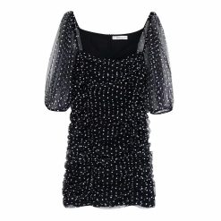 Robe à Pois##Robe à Pois<br> Bouffantes Luciole Epaulettes Froufrou - coccinelle-paradis