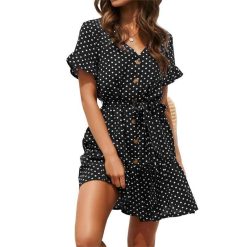 Robe A Pois Courte Vestes De Soiree En Mousseline