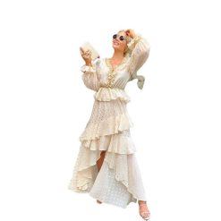 Robe Longue A Pois Blanche