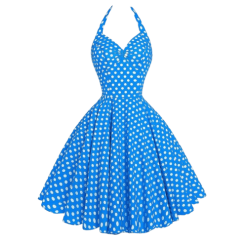 Robe Coktail À Pois Année 50